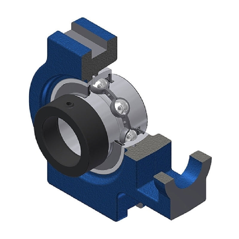 SNR EXT318 Metric Cast Iron Take Up Unit with Eccentric Collar Insert 90mm Bore - Allow 2-3 Days