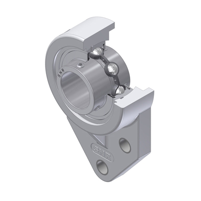SNR MUCFBL208 Metric Thermoplastic Three Bolt Flanged Bracket Housing Unit with 40mm Bore Insert - Allow 2-3 Days