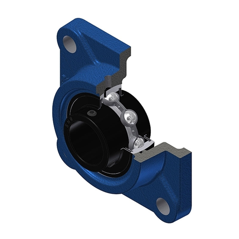 SNR UCF205T20 Metric Four Bolt Square Cast Iron Flange Housing with 25mm Bore Insert Wide Temperature Version - Allow 2-3 Days