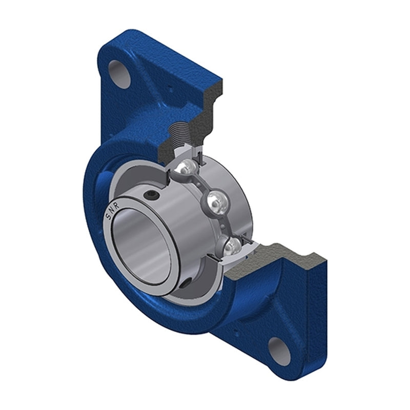 SNR UCFE209 Metric Four Bolt Square Cast Iron Flange Housing with 45mm Bore Insert