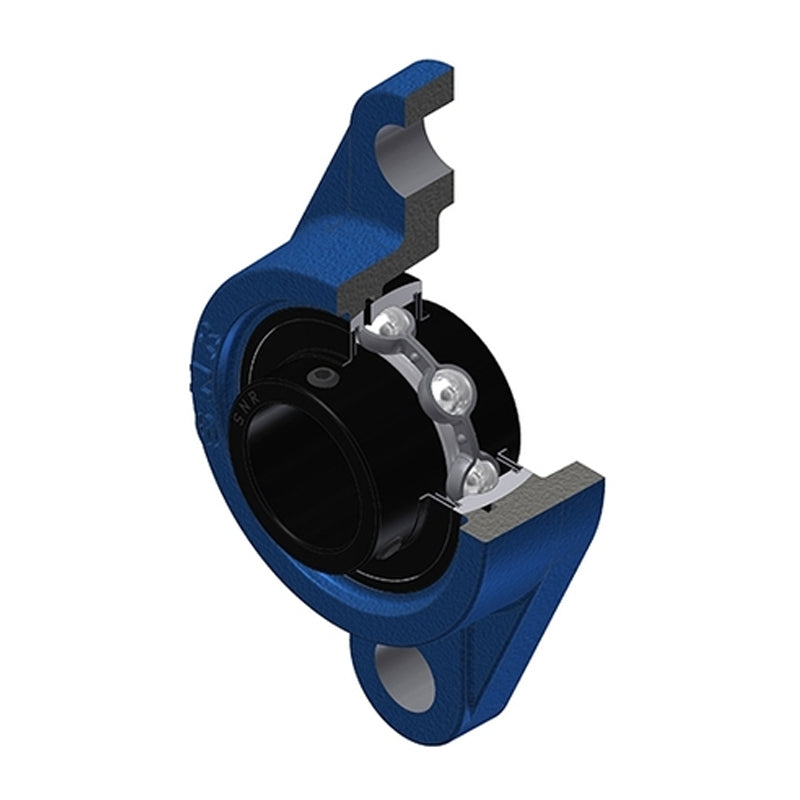 SNR UCFL208T20 Metric Two Bolt Oval Cast Iron Flange Housing with 40mm Bore Insert Wide Temperature Version - Allow 2-3 Days