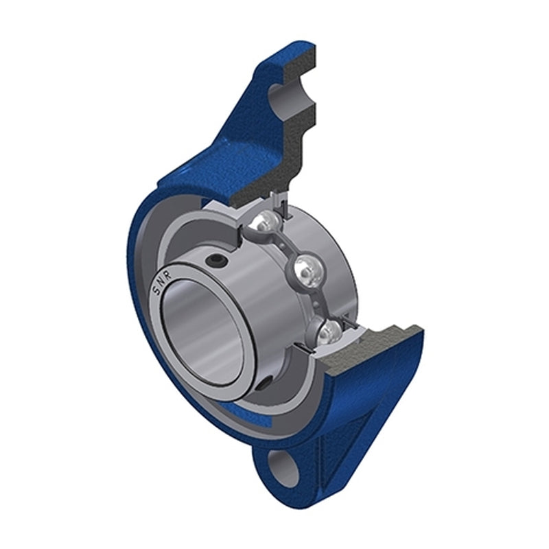 SNR UCFLE205-14N Imperial Two Bolt Oval Cast Iron Flange Housing with 7/8 inch Bore Insert - Allow 2-3 Days
