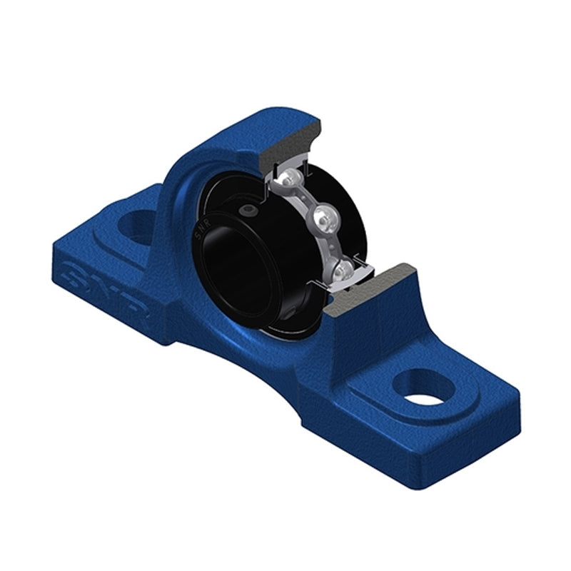 SNR UCP214T20 Metric Cast Iron Two Bolt Pillow / Plummer Block Housing with 70mm Bore Insert Wide Temperature Version - Allow 2-3 Days