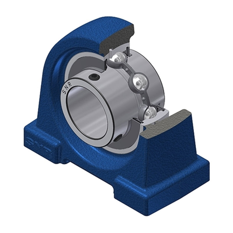 SNR UCPA203 Threaded Base Small Footprint Metric Pillow / Plummer Block Housing Supplied with 17mm Bore Insert - Allow 2-3 Days