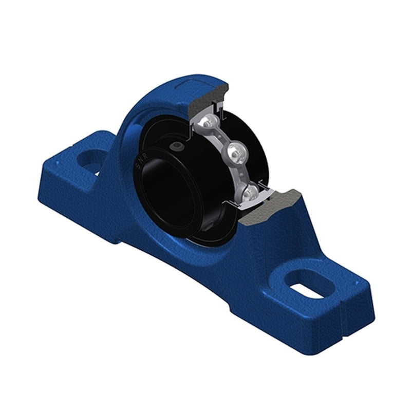 SNR UCPE216T20 Metric Cast Iron Two Bolt Pillow / Plummer Block Housing with 80mm Bore Insert Wide Temperature Version - Allow 2-3 Days
