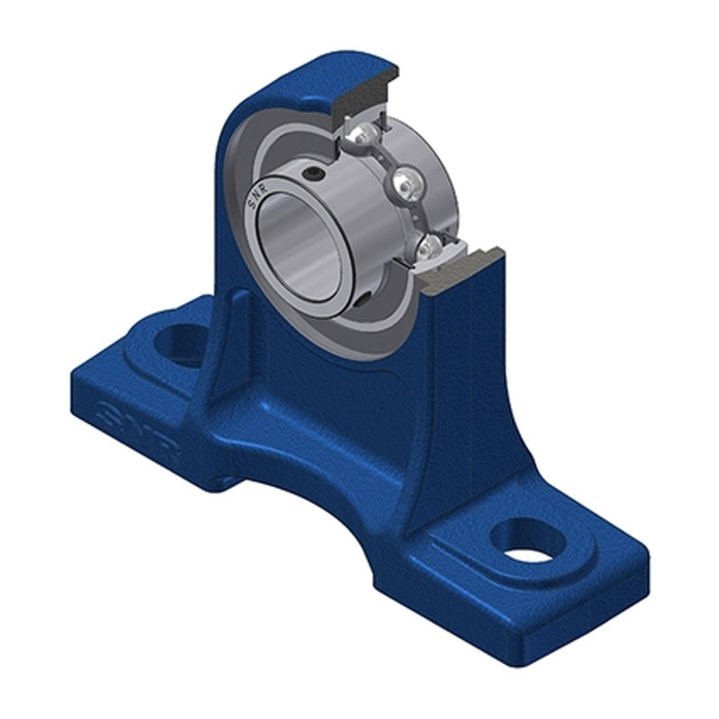 SNR UCPH208N Metric Cast Iron High Centre Height Two Bolt Pillow / Plummer Block Housing with 40mm Bore Insert - Allow 2-3 Days