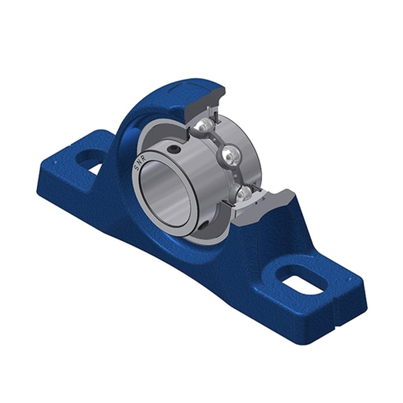 SNR UCPLE209 Metric Cast Iron Two Bolt Pillow / Plummer Block Housing with 45mm Bore Insert - Allow 2-3 Days
