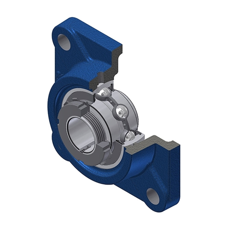 SNR UKF218H Metric Four Bolt Square Cast Iron Housing Insert and Adaptor Sleeve Fits 80mm Shaft - Allow 2-3 Days
