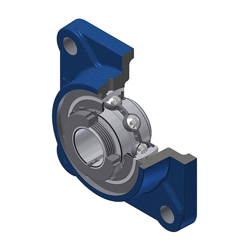 SNR UKF207HN Metric Four Bolt Square Cast Iron Housing Insert and Adaptor Sleeve Fits 30mm Shaft - Allow 2-3 Days