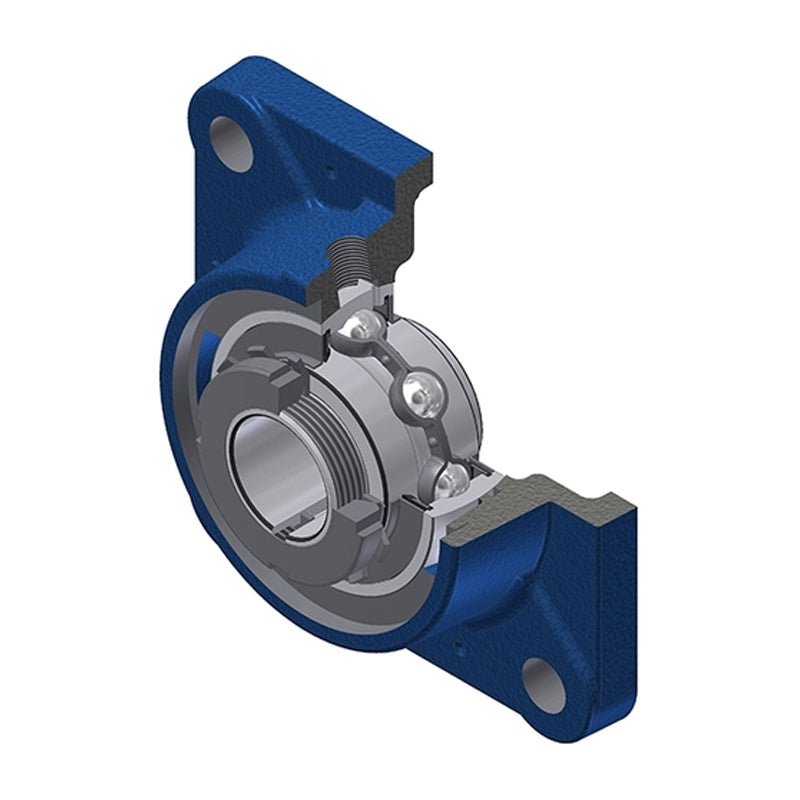 SNR UKFE209HN Metric Four Bolt Square Cast Iron Flange Housing Insert and Adaptor Sleeve Fits 40mm Shaft - Allow 2-3 Days