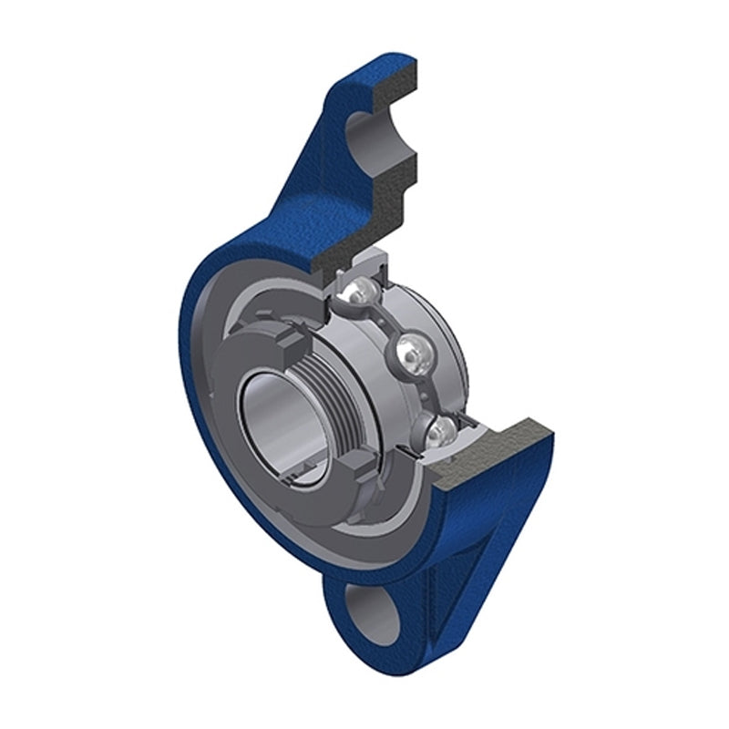 SNR UKFL205HN Metric Two Bolt Cast Iron Oval Housing Insert and Adaptor Sleeve Fits 20mm Shaft - Allow 2-3 Days