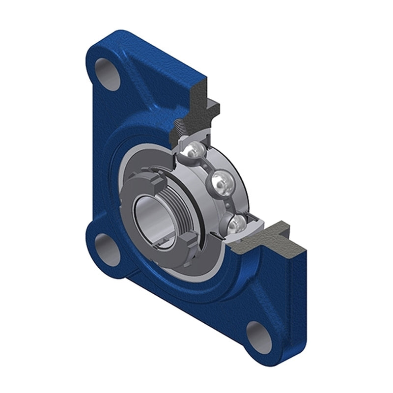 SNR UKFS305H Metric Four Bolt Square Cast Iron Housing Insert and Adaptor Sleeve Fits 20mm Shaft - Allow 2-3 Days