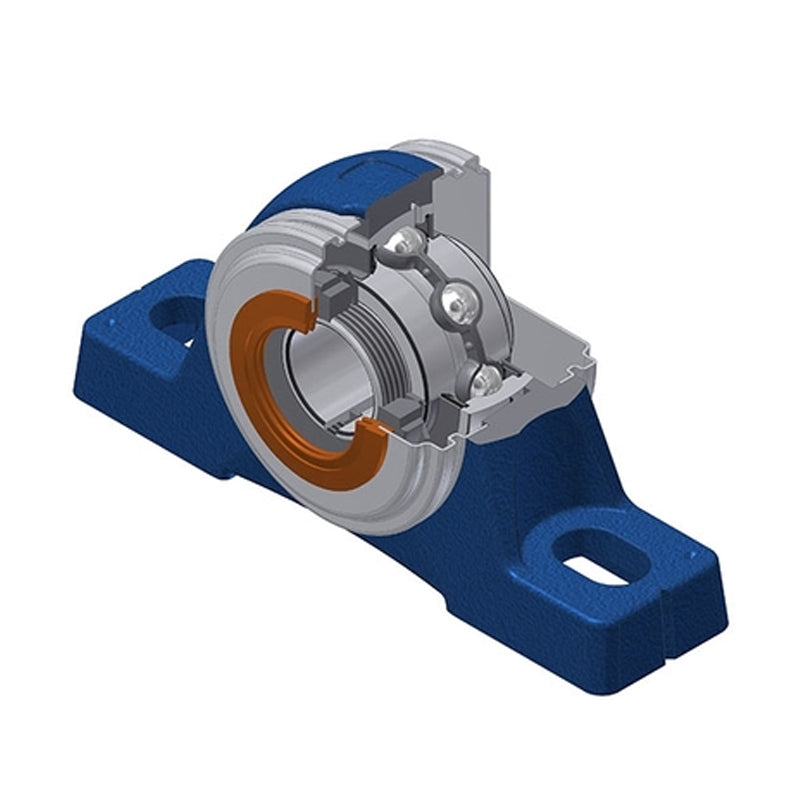 SNR UKPE213HCO Metric Cast Iron Two Bolt Pillow / Plummer Block Housing Insert and Adaptor Fits 60mm Shaft - Allow 2-3 Days