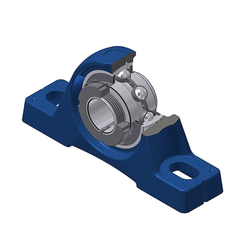 SNR UKPE215H Metric Cast Iron Two Bolt Pillow / Plummer Block Housing Insert and Adaptor Fits 65mm Shaft - Allow 2-3 Days