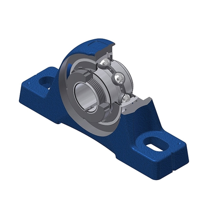 SNR UKPE211HN Metric Cast Iron Two Bolt Pillow / Plummer Block Housing Insert and Adaptor Fits 50mm Shaft - Allow 2-3 Days