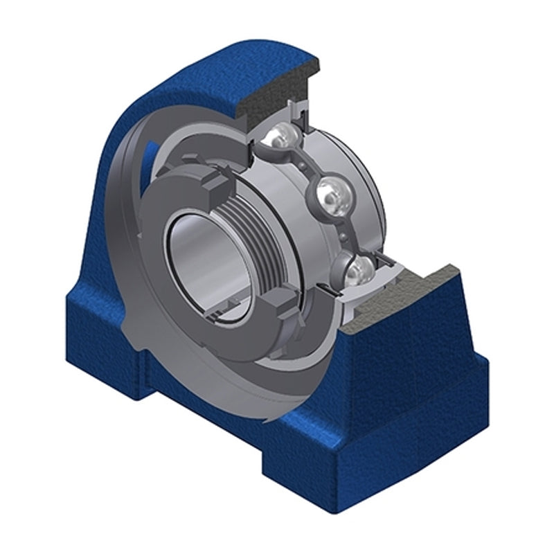 SNR UKPG212HN Metric Cast Iron Two Bolt Pillow / Plummer Block Housing Insert and Adaptor Sleeve Fits 55mm Shaft - Allow 2-3 Days