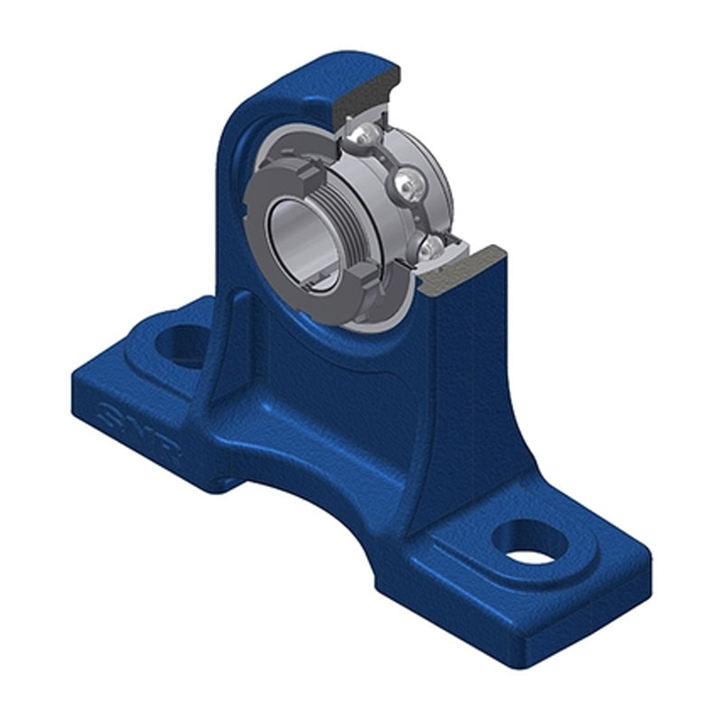SNR UKPH207H Metric Cast Iron High Centre Height Two Bolt Pillow / Plummer Block Housing Insert and Adaptor Sleeve Fits 30mm Shaft - Allow 2-3 Days