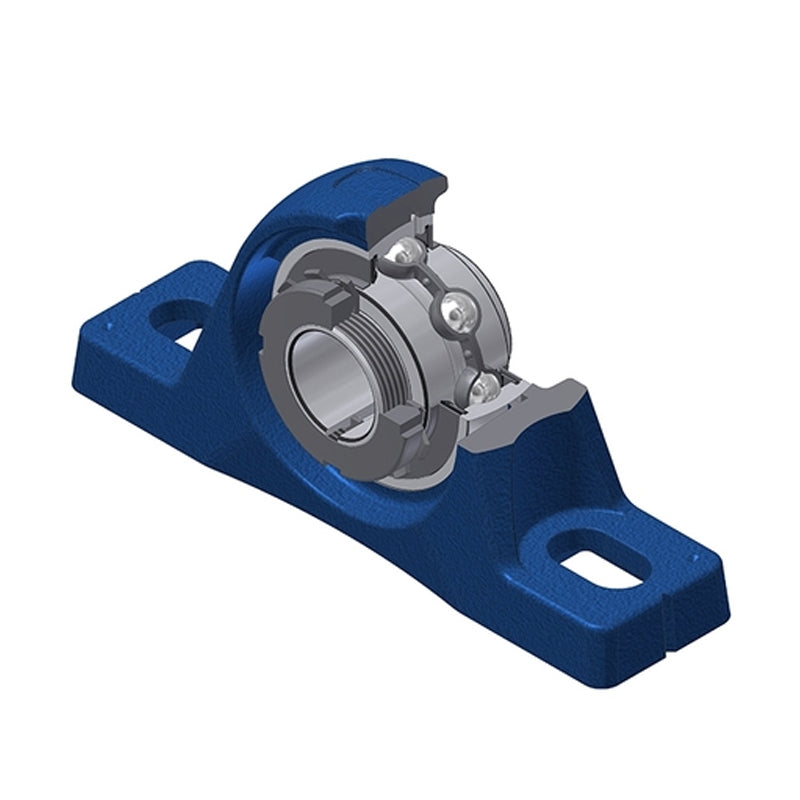 SNR UKPLE210H Metric Cast Iron Two Bolt Pillow / Plummer Block Housing Insert and Adaptor Sleeve Fits 45mm Shaft - Allow 2-3 Days