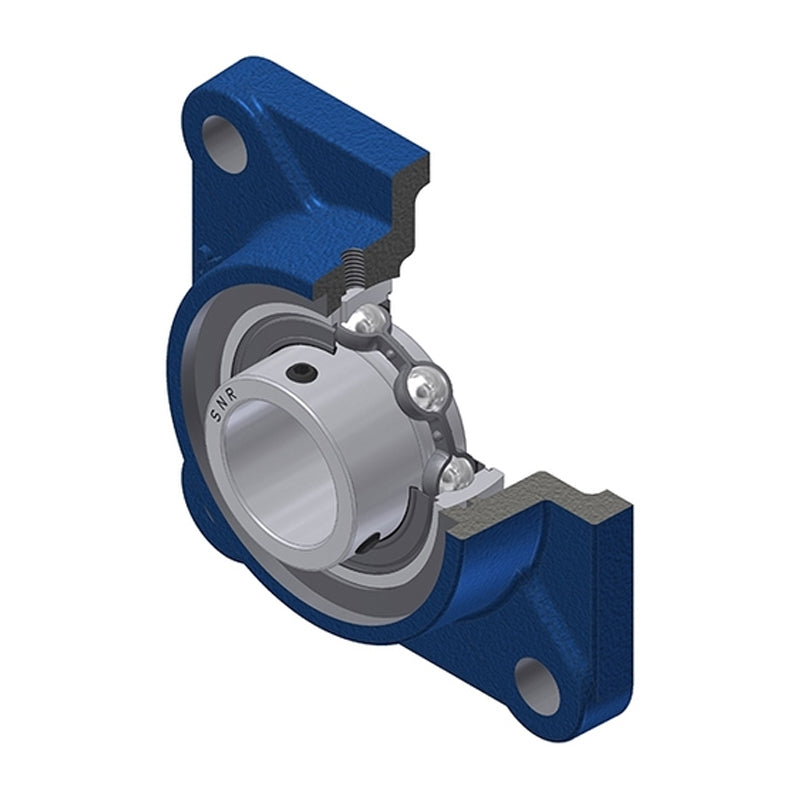 SNR USF212N Metric Four Bolt Square Cast Iron Flange Housing with 60mm Bore Insert - Allow 2-3 Days
