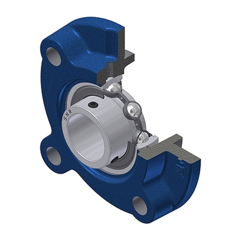 SNR USFC206 Metric Four Bolt Cast Iron Round Flanged Housing with 30mm Insert - Allow 2-3 Days