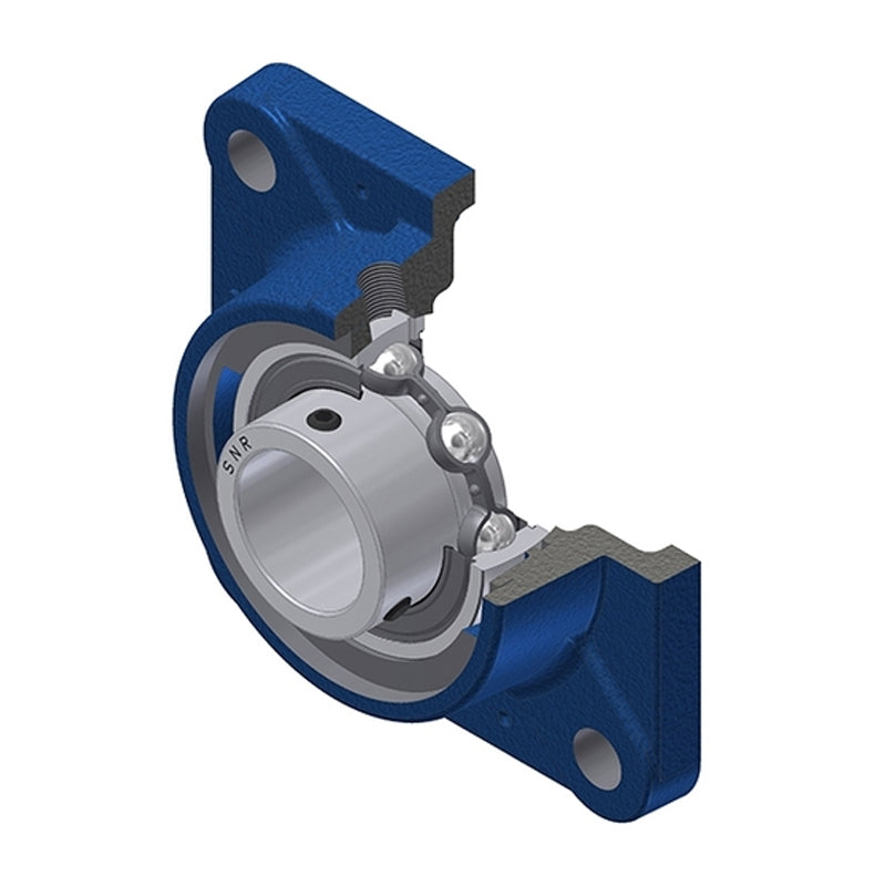 SNR USFE208N Metric Four Bolt Square Cast Iron Flange Housing with 40mm Bore Insert - Allow 2-3 Days