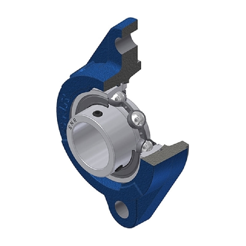 SNR USFLZ207 Metric Two Bolt Oval Cast Iron Flange Housing with 35mm Bore Insert - Allow 2-3 Days