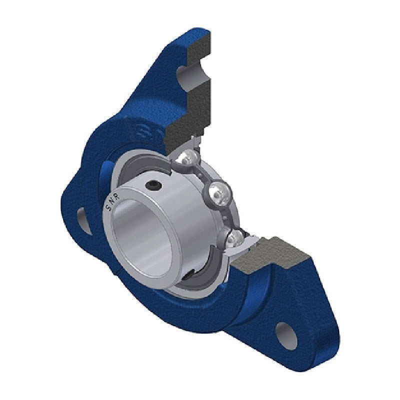 SNR USFTE205 Metric Three Bolt Cast Iron Triangular Housing with 25mm Bore Insert - Allow 2-3 Days