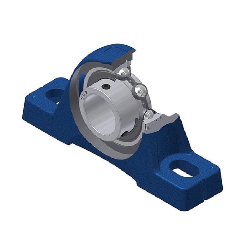 SNR USPE207N Metric Cast Iron Two Bolt Pillow / Plummer Block Housing with 35mm Bore Insert - Allow 2-3 Days