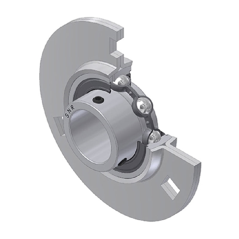 SNR USPF202 Round 3 Bolt Pressed Steel Bearing Housing with 15mm Insert - Allow 2-3 Days