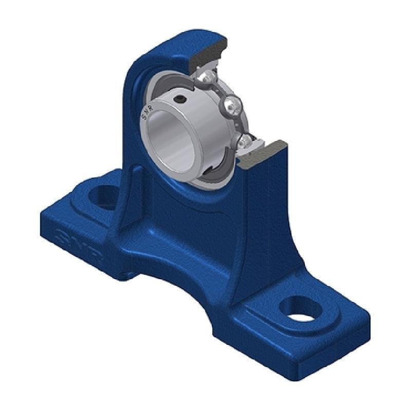 SNR USPH205 Metric Cast Iron High Centre Height Two Bolt Pillow / Plummer Block Housing with 25mm Bore Insert - Allow 2-3 Days