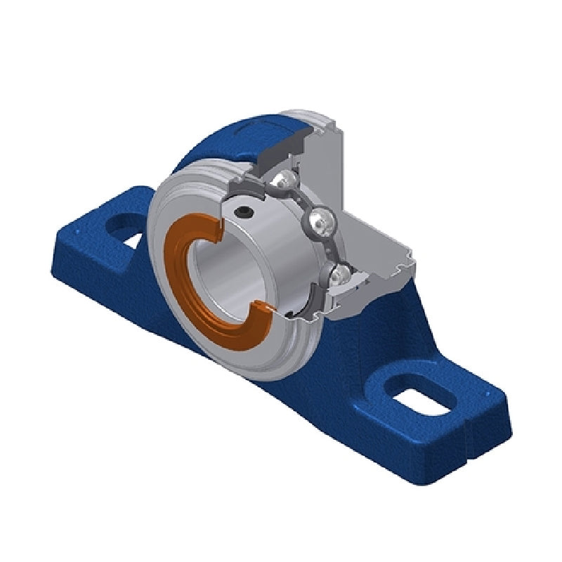 SNR USPLE201CC Metric Cast Iron Two Bolt Pillow / Plummer Block Housing with 12mm Bore Insert - Allow 2-3 Days