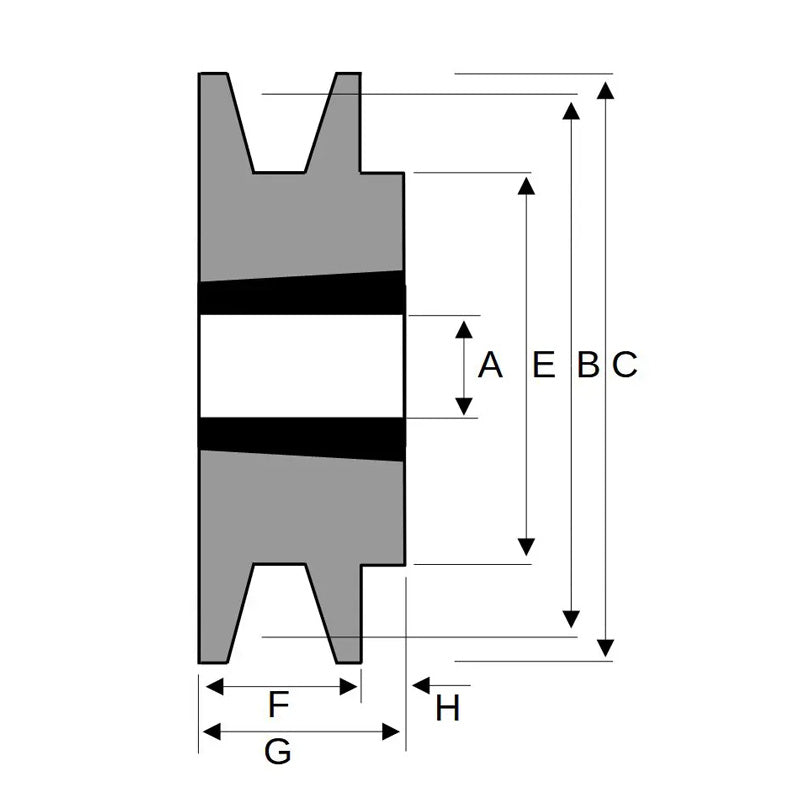 80X1SPA 80mm Pitch Diameter SPA Section Tapered Locking Bush Type Pulley with 1 Groove (Bush not Incl.)