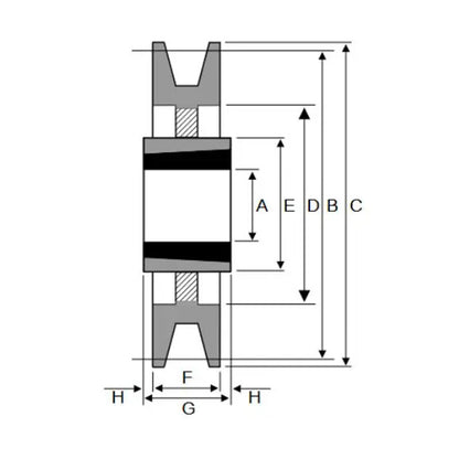 400X1SPA 400mm Pitch Diameter SPA Section Tapered Locking Bush Type Pulley with 1 Groove (Bush not Incl.)