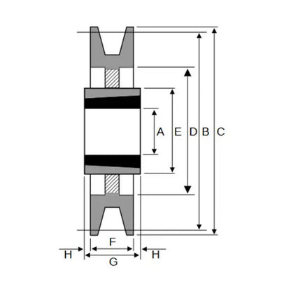 PowerDrive 315X10SPB 315mm Pitch Diameter SPB Section Tapered Locking Bush Type Pulley with 10 Grooves (Bush not Incl.) - Allow 2-3 Days
