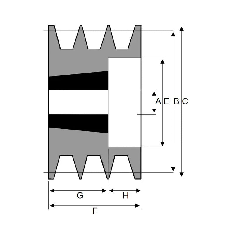 118X3SPB 118mm Pitch Diameter SPB Section Tapered Locking Bush Type Pulley with 3 Grooves (Bush not Incl.)