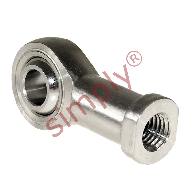 Budget SSPHS12 Right Hand Stainless Steel / PTFE Lined Plain Female Rod End 12mm Bore M12x1.75 Thread