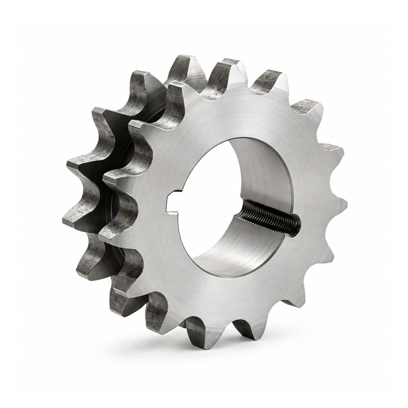 18 Tooth 06B Tapered Bore Double Simplex Sprocket for 3/8 inch Pitch Chain