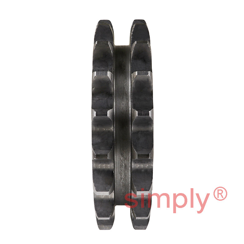 19 Tooth 08B Duplex Sprocket Tapered Locking Bush Type for 1/2 inch Pitch Chain (Bush not Incl.)