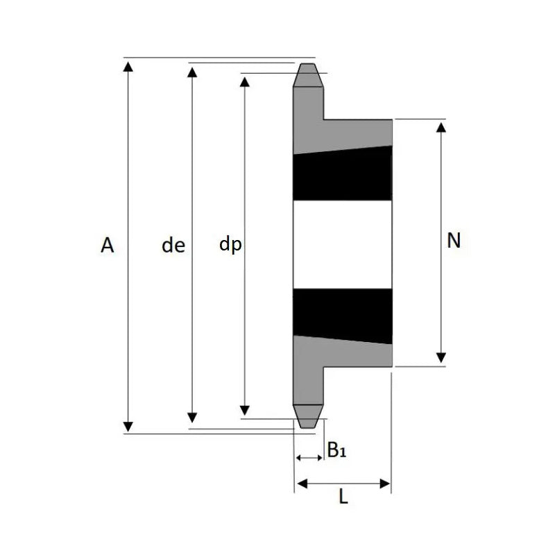 21 Tooth 10B Simplex Sprocket Tapered Locking Bush Type for 5/8 inch Pitch Chain (Bush not Incl.)
