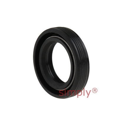 17x27x6mm Ribbed Outer Nitrile Rubber Double Lip Rotary Shaft Oil Seal with Garter Spring TC / R23