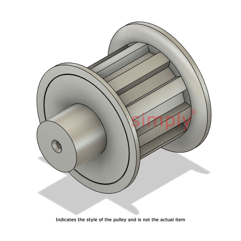 Drive-Flex Aluminium Centre Drilled T5 Timing Pulley with Flanges 5mm Pitch 14 Tooth for 25mm Wide Belts