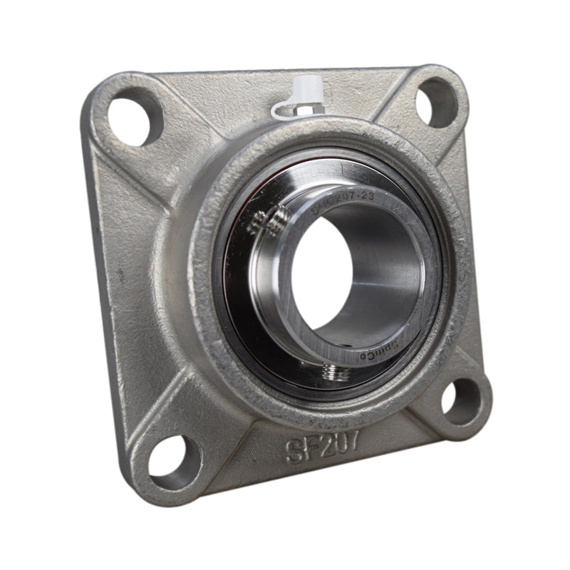 SSUCF212 Metric Four Bolt Square Stainless Steel Flange Housing with 60mm Bore Stainless Insert