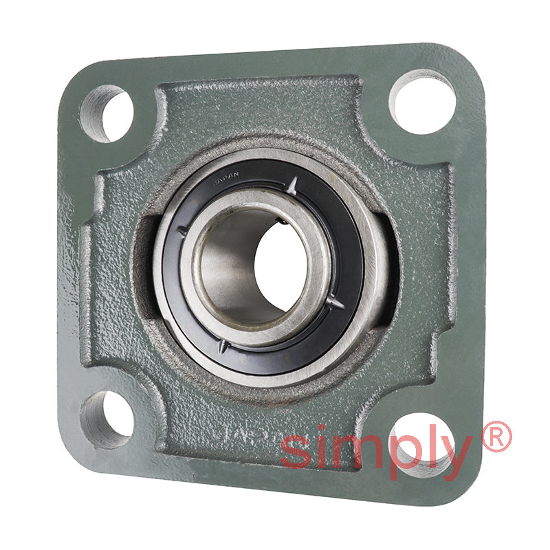 NTN UCF307D1 Metric Four Bolt Square Cast Iron Flange Housing with 35mm Bore Insert