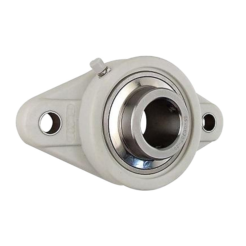 SUCFLPL207 Metric Two Bolt Oval Thermo Plastic Flange Housing with 35mm Bore Stainless Insert