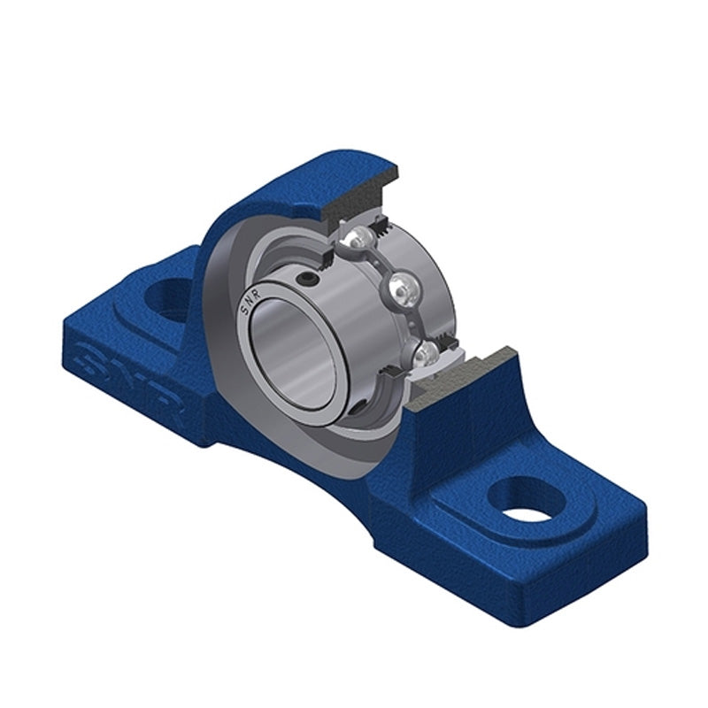 SNR UCP210NL3 Metric Cast Iron Two Bolt Pillow / Plummer Block Housing 50mm Bore Insert with Triple Lip Seal - Allow 2-3 Days