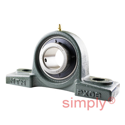NTN UCPX08D1 Metric Cast Iron Two Bolt Pillow / Plummer Block Housing with 40mm Bore Insert