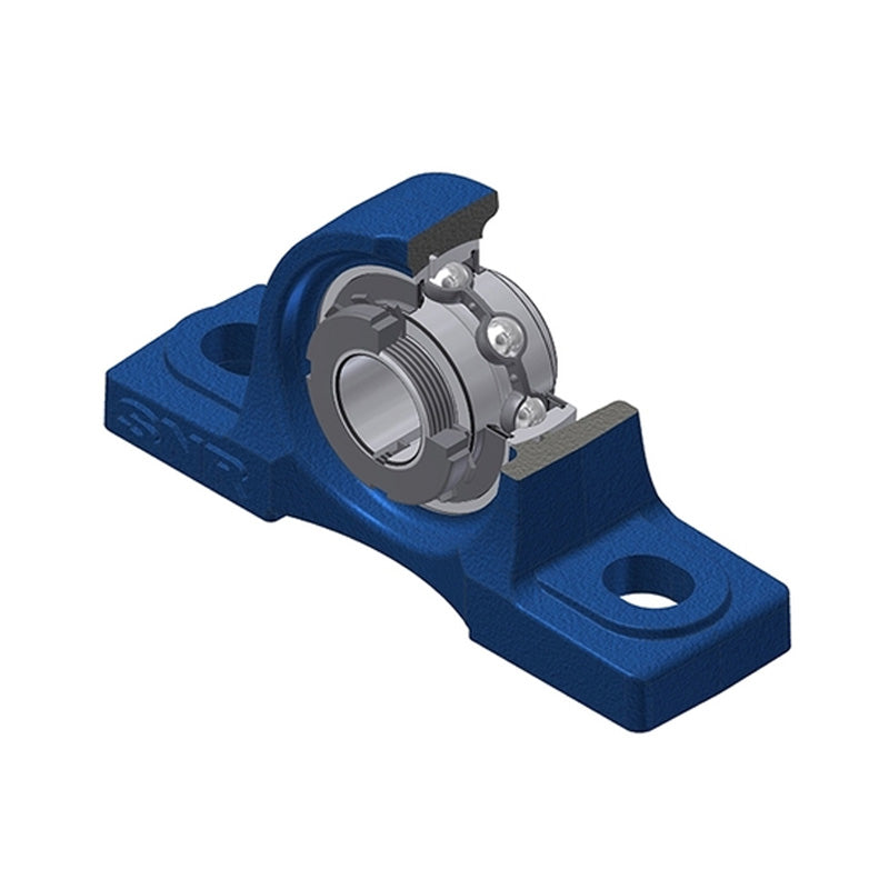SNR UKP211H311 Metric Cast Iron Two Bolt Pillow / Plummer Block Housing Insert and Adaptor Sleeve Fits 50mm Shaft - Allow 2-3 Days