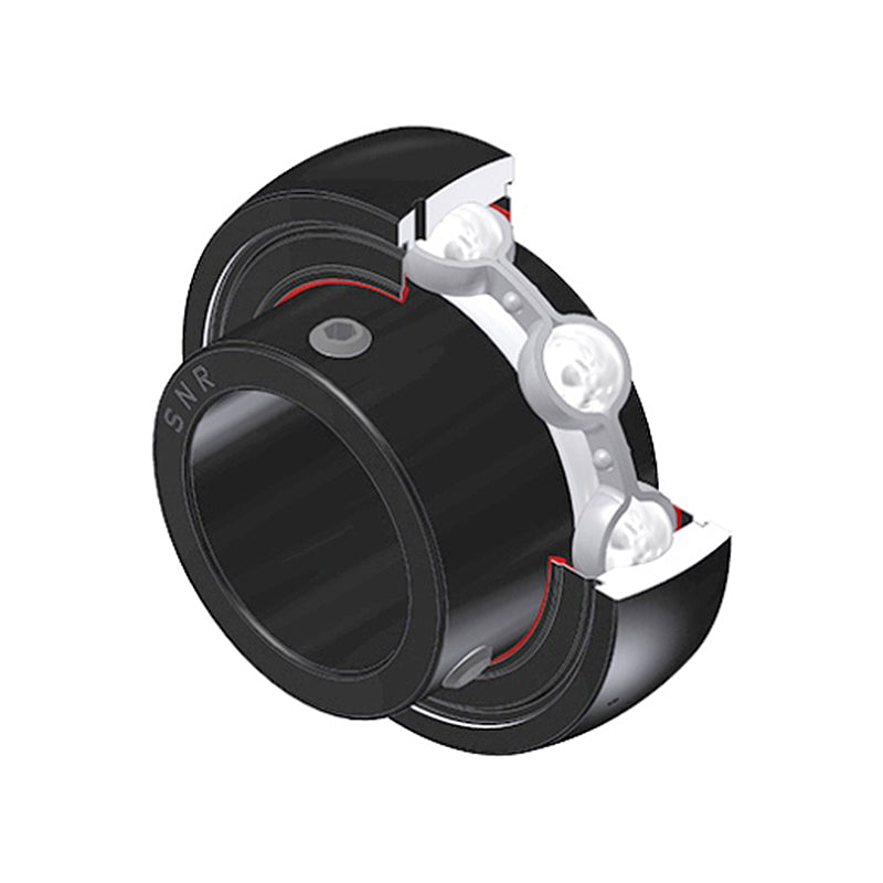 SNR US211-35G2T20 Imperial Flatback Spherical Outer High Temp Bearing Insert 2-3/16 inch Bore 100mm Outside Diameter with Grub Screws - Allow 2-3 Days