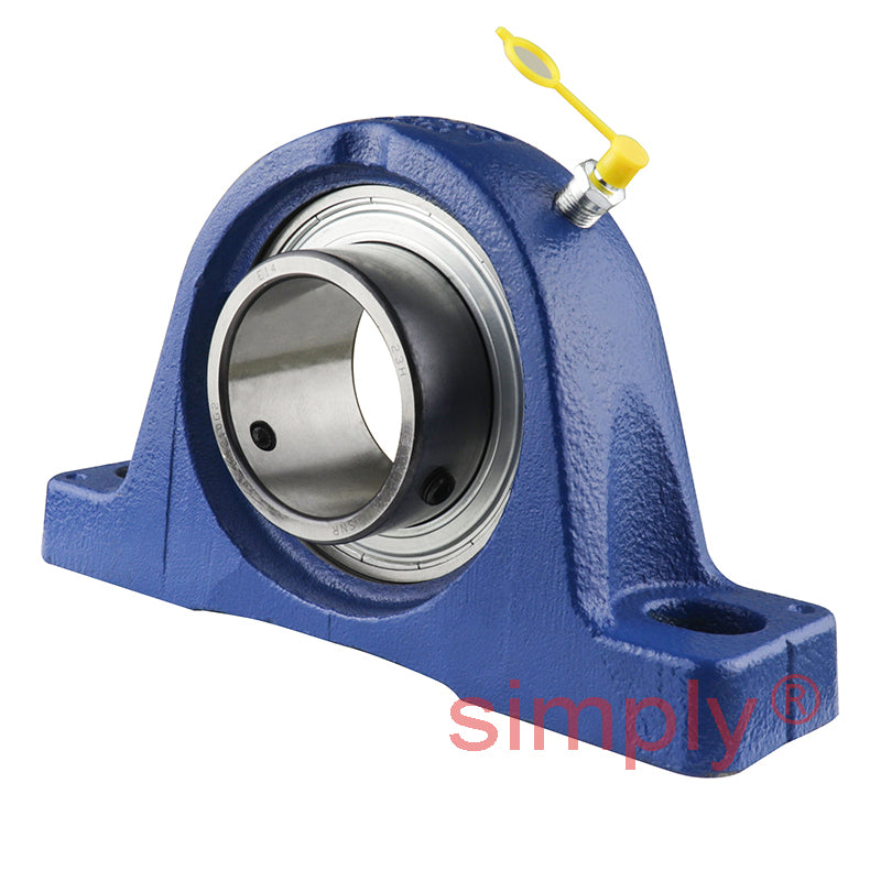 SNR USPE201 Metric Cast Iron Two Bolt Pillow / Plummer Block Housing with 12mm Bore Insert - Allow 2-3 Days