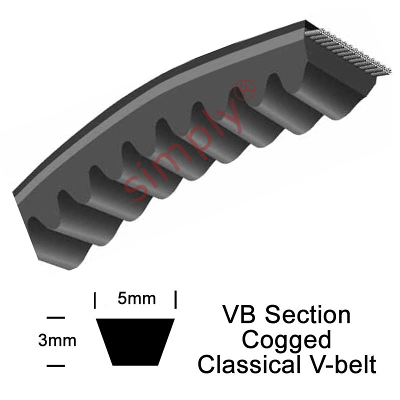 Optibelt VB-5x425-Li Cogged Classical 5mm Wide 3mm Deep V-Belt